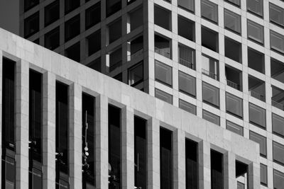 Close-up of modernist concrete building